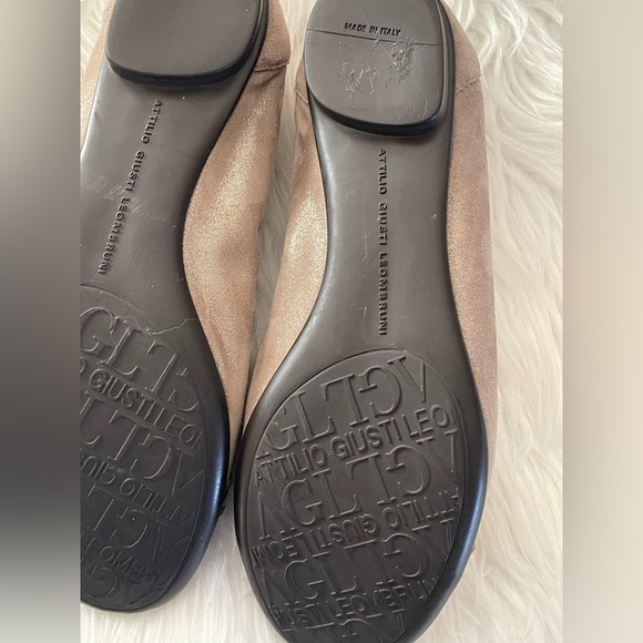 Agl Attilio Giusti Leombruni Cap Toe Chain Ballet Flats Snakeskin Size 6.5 - Picture 6 of 8